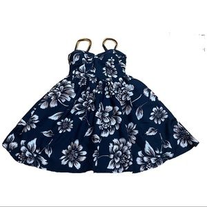 extra small blue and white land of gypsies floral dress